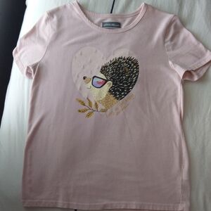 George Pink Short Sleeve Tee with Hedgehog Design